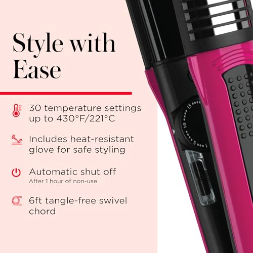 Revlon 1-Inch Ceramic Flat Iron with Curling Function & Adjustable Heat