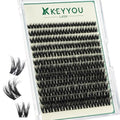 KEYYOU LASH Flaunt Lash Cluster DIY 3D Eyelash Extensions 144pcs D Curl 8-18MIX Lashes Extension Eyelash Clusters Long Classic Individual Lashes Fluffy and Soft Wispy Volume Lashes (F01,3D)
