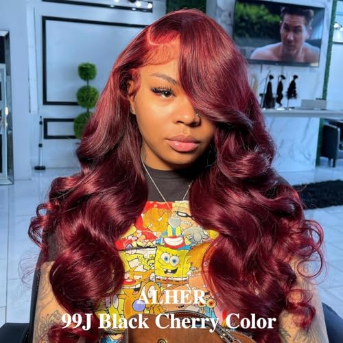99J Burgundy Body Wave Lace Closure 12 Inch Human Hair - Free Part, Virgin Remy