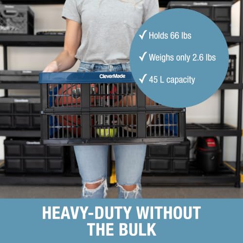 Collapsible Storage Crate 45L Ocean Pack of 3 Eco-Friendly Utility Bins
