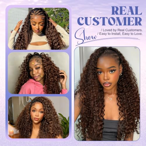 Crochet Human Hair Extensions - Burmese Curly, 14 Inch, 120g - Chocolate Brown - Miracle Knots