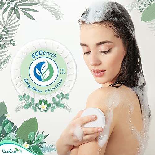 EcoEarth Spring Breeze Hotel Soap Bars - 1 oz, Pack of 100 - Travel & Guest Hospitality