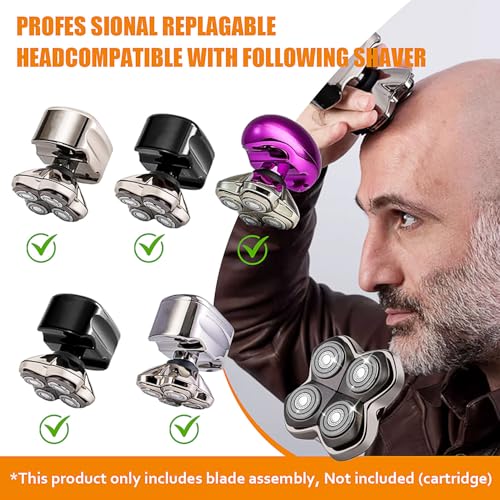 Replacement Blades Shaver PRO 4 Heads Compatible with Skull Head Shaver, Electric Shaver Replacement Blade for Pitbull, Butter flykiss pro & Palm for Bald Men (1 Pc)