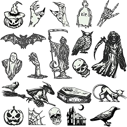 Ooopsiun Luminous Halloween Temporary Tattoos for Kids - 80 Black Styles Glow in The Dark Halloween Tattoos Party Favors Decorations for Boys Gilrs