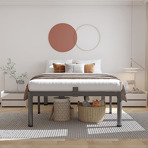 ROIL 14 Inch Twin Bed Frame with Rounded Corners, Heavy Duty Support & Under Bed Storage