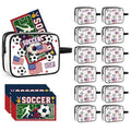 12 Pcs Soccer Goodie Bags, Clear PVC Snack and Soccer Makeup Bags with Printed USA Flag, Waterproof Zipper Pouches, Ideal for Game Day, Team Gifts & Party Favors