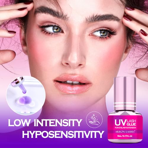 UV Eyelash Extension Glue Purple UV-Resistant 5ML for Professional Use - Variation of PurpleUVGlue