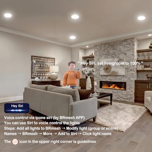 MELPO 6 Inch Smart Recessed Ceiling Light 1500LM RGBWW WiFi Alexa Siri 12 Pack
