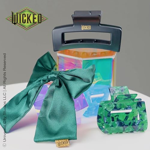 Wicked 3PK Claw Clip & Bow Barrette set - hair clips - gift box - hair clips for women - gifts for her - hair accessories -Scunci by Conair