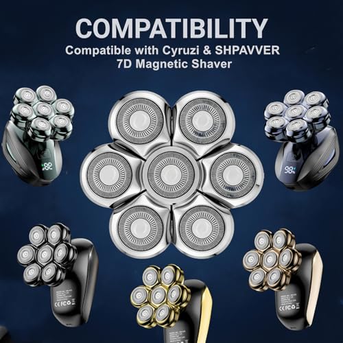 Silver 2-Pack Replacement Shaver Heads for Cyruzi & SHPAVVER - Model MS-672