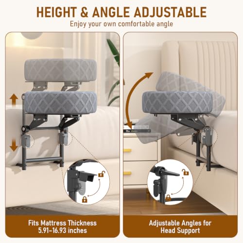 CALLRIOTUS Grey Adjustable Massage Headrest for Bed & Spa, Face Cradle