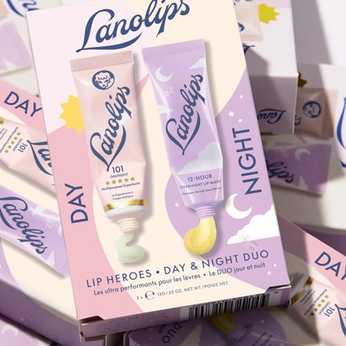 Lip Balm & Overnight Lip Mask Duo - Hydrating Lip Care Set with Lanolin