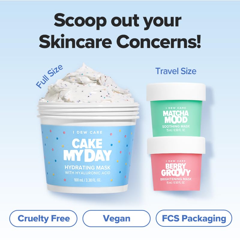 I DEW CARE Scoop Party Ice Cream-Inspired Wash-Off Face Mask Set with Headband