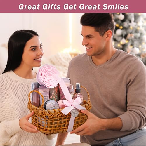 Luxury Spa Gift Basket for Women - Rose & Orchid 13-Piece Set
