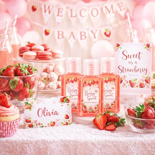 30 Strawberry Baby Shower Party Favors Mini Aloe Vera Gels - Guest Gifts