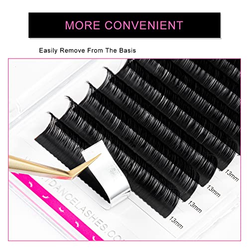 TDANCE Lash Extension Matte Black Eyelash Extension C CC D DD J B L Curl Volume & Classic Lash Extensions 0.03-0.18mm Thickness Professional Salon Use(0.05-D,14-19 mm)