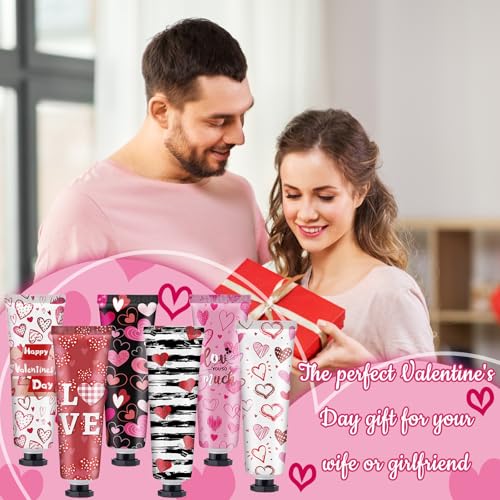 Valentine's Day Hand Cream & Lip Balm Set - 24 Pack with Gift Cards - Travel Size