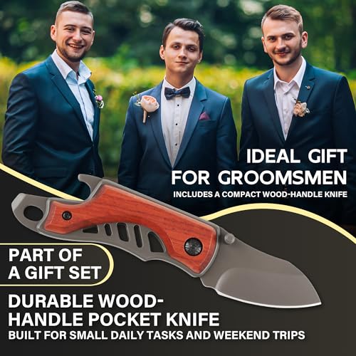 54Pcs Groomsmen Gift Set of 6 Proposal Gift Box with Toiletry Bags Whiskey Glasses Sunglasses Knives & More - Variation of THIS listing