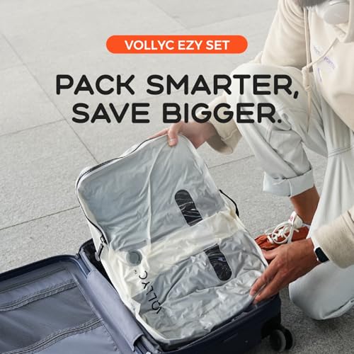 Travel Vacuum Bags with Pump 25L Large Capacity Waterproof Compression Storage Bag - 3 Pack White