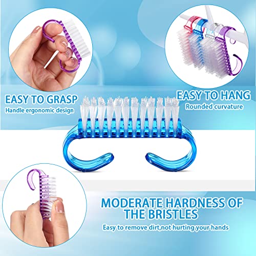 200 Pcs Nail Brush Set for Cleaning Fingernails with Colorful Handle Scrub Brushes