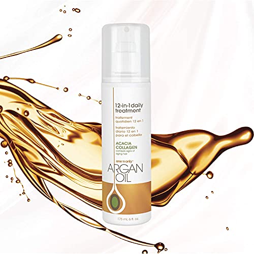 One N' Only Argan Oil 12-in-1 Daily Treatment Lightweight, Helps Control Frizz, Smooths, Detangles, Moisturizes, Strengthens and Adds Body to Dry, Damaged Hair, 6 Fl Oz (3pk)