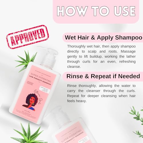 Ethnic Gals Low Porosity Shampoo - 1-Pack Hydrating & Moisture-Locking for Curly Hair