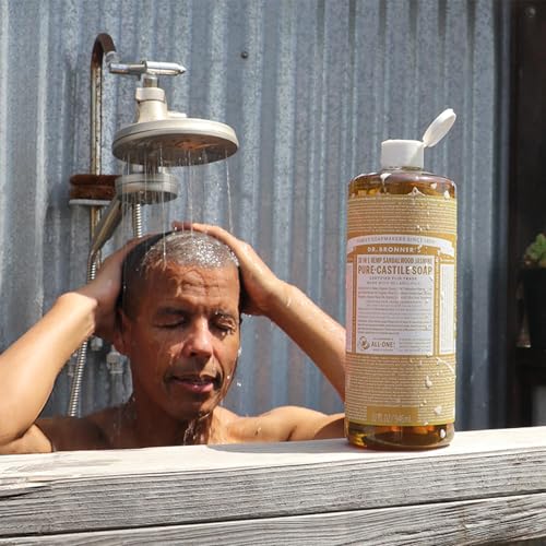 Organic Castile Soap with Sandalwood & Jasmine Oil - 128 Fl Oz, Concentrated & Moisturizing