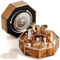 360¡Æ Rotating Makeup Organizer Spinning Vanity Organizer with Makeup Brush Holder for Countertop, Bathroom Storage, Skincare, Perfume & Cosmetic Organizer for Vanity Amber