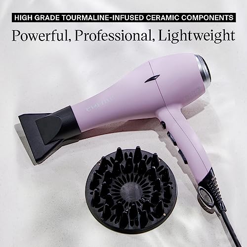 Eva NYC Healthy Heat Pro-Lite Hair Dryer - Lightweight Styling Blow Dryer with Diffuser & Concentrator - Lavender - Blow Dryer