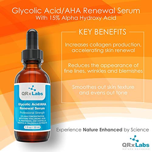 QRxLabs Wrinkle Control Trio: 10% Glycolic Acid Control Pads, 15% Renewal Serum for Face, Lemon Verbena Neck Firming Cream - Achieve Smooth, Bright, and Firm Skin - Prevents Wrinkles, Dark Spots