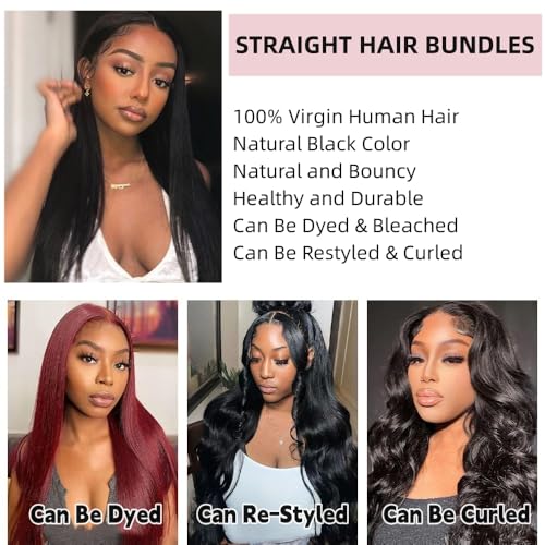 Angie Queen 16 Inch Straight Human Hair Bundles - Brazilian Virgin Hair