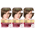 Hair Dye Kit - Medium Brown, Permanent Color with Gray Coverage, 1 Pack of 3