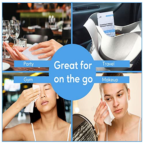 Cleansing & Makeup Remover Towelette with Vitamin E ? Alcohol-Free Heavy Face Cleansing Wipes ? Exfoliating Makeup Remover Wipes ? Biodegradable & Eco Friendly Make up Remover Face Wipes - Pack of 250