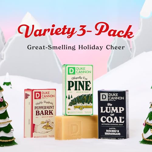 Holiday Soap Variety Pack - Big Lump of Coal, Pine & Frothy 10 oz 3-Pack