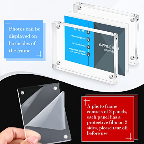 30 Pcs Acrylic Business Card Frames 2.5 x 3.5 Inch Double Sided Magnet Display
