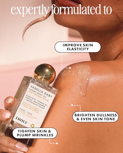 Vanilla Hydrating Body Oil with Shimmer for Glowing Skin - Luxury Moisturizer