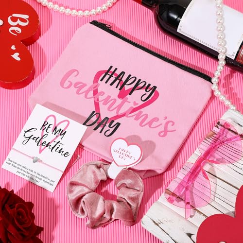 Galentine's Day Gift Set 60-Piece with Makeup Bags, Bracelets, Sunglasses & Greeting Cards