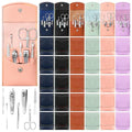 30 Set Manicure Kit Bulk Nail Clippers 7 in 1 Mini Nail Clippers Stainless Steel Professional Care Pedicure with Travel Bag Grooming Kit for Women Men Home(Retro Color,Stylish)