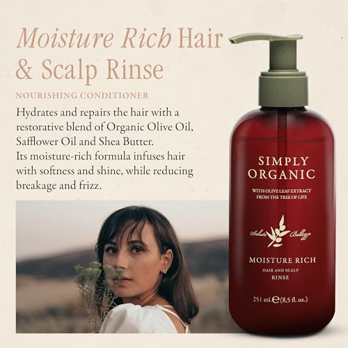 Simply Organic Moisturizing Deep Conditioner Scalp Rinse 8.5oz - Moisture Rich, Organic & Nourishing