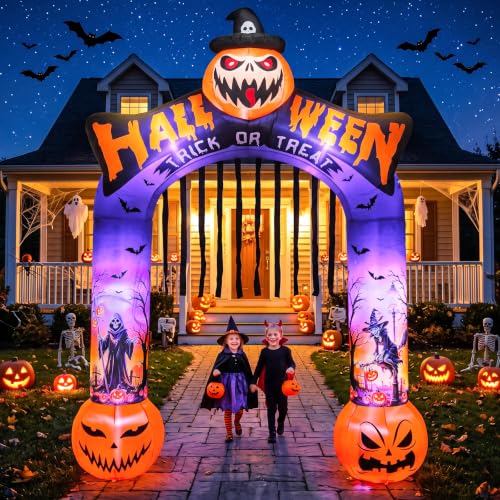 10 FT Halloween Inflatable Archway with Built-in LED Lights for Outdoor Yard Decor