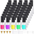 Segbeauty 40pcs 0.17oz Bulk Glass Atomizer Sprayer for Perfume, Mini Empty Travel Perfume Bottle Refillable with Black Cap, 5ml Small Fine Mist Glass Travel Cologne Atomizer for Men with Decanter Kit