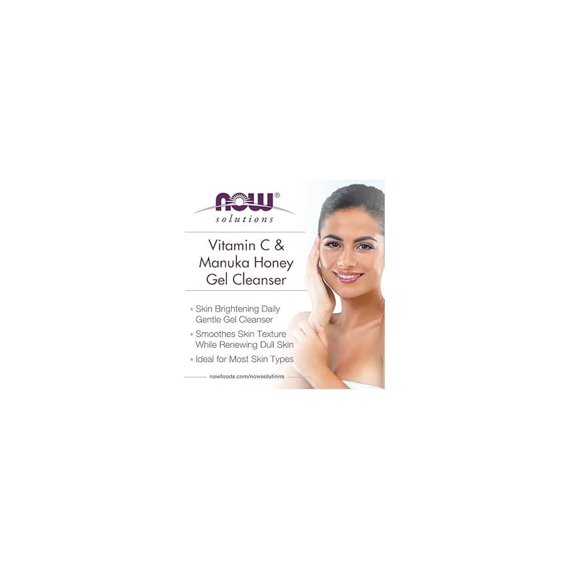 NOW Foods Vitamin C & Manuka Honey Gel Cleanser, 8 Oz (Pack of 2) – Brightening System