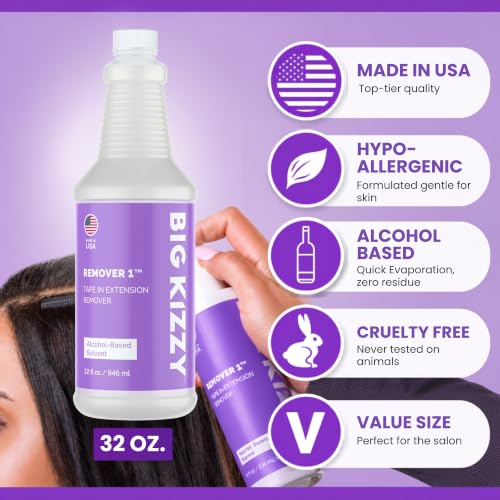 Tape-In Hair Extension Remover Spray 32oz Refill Kit & Free 8oz Reuse Spray