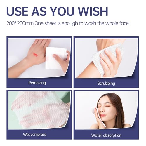 Unscented Disposable Face Towels - 600 Count (6 Pack), Ultra Soft & Reusable