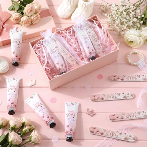 Baby Shower Gift Set with Hand Cream and Nail File - Pink Floral - Bulk 24 Sets