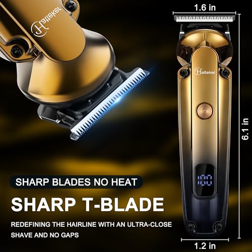 Gold Men's Beard Trimmer Kit 6-in-1 Waterproof Electric Razor & Hair Clipper