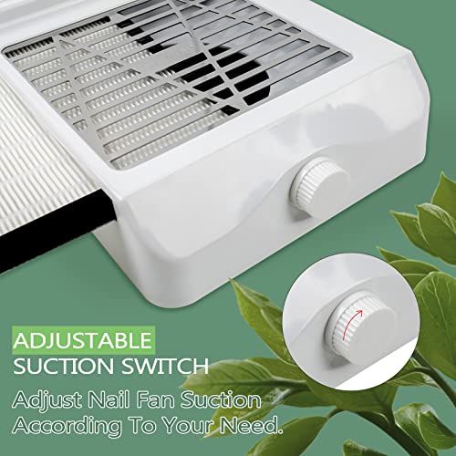 Nail Dust Collector Vacuum with LED Lamp & Accessories for Salon & Home Use
