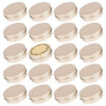 2 oz / 60ml Screw Top Aluminum Tin Jar with Screw Lid and Blank Labels - Pack of 23 (Champagne)
