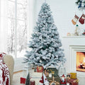 6ft Pre-Lit Frosted Christmas Tree with 250 Warm White LED Lights & 8 Lighting Functions