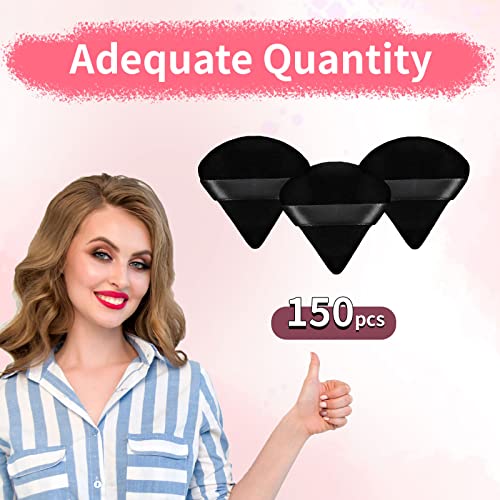 150 Pcs Powder Puff Face Soft Triangle Makeup for Loose Mineral Body